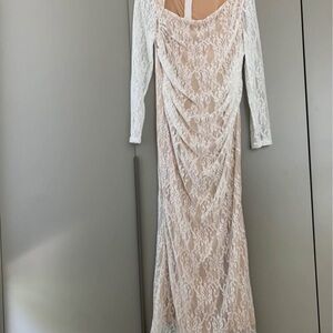 Elegant White Lace Long Sleeve Dress